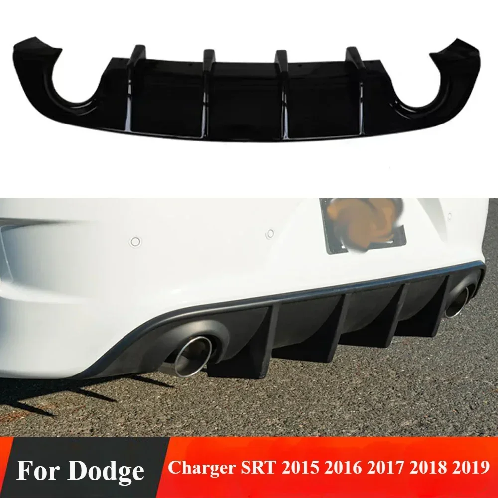 

High Quality Car Rear Bumper Diffuser Lip Black Or Carbon Fiber Look Body Kit For Dodge Charger SRT 2015 2016 2017 2018 2019