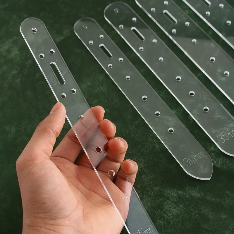 for Belt Punching Positioning Template Vegetable Tanned Leather Fixing Plate Acrylic Alignment Guide Tool 5 Hole Model