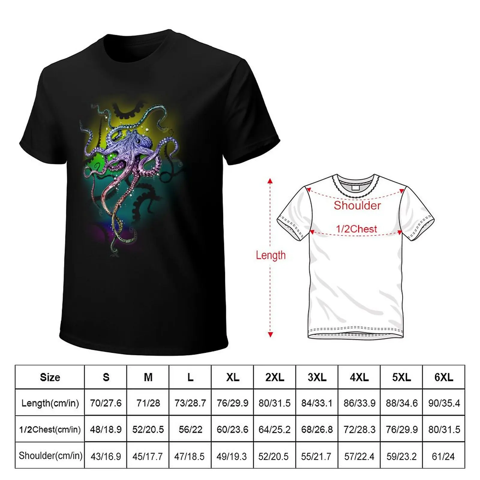 Rainbow Octopus T-Shirt cute clothes essential t shirt mens t shirts top quality