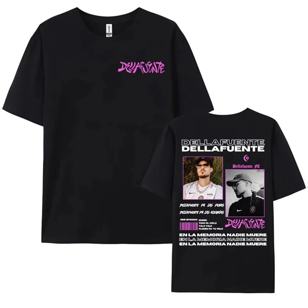 

Рэпер Dellafuente 2025 Tour Cover футболки модная мужская одежда панк футболка с короткими рукавами повседневная хлопковая футболка большого размера топ