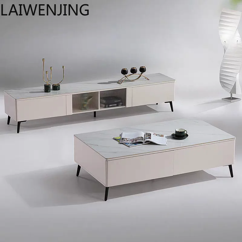 

SGF simple rock slab rectangular TV cabinet coffee table combination simple and modern