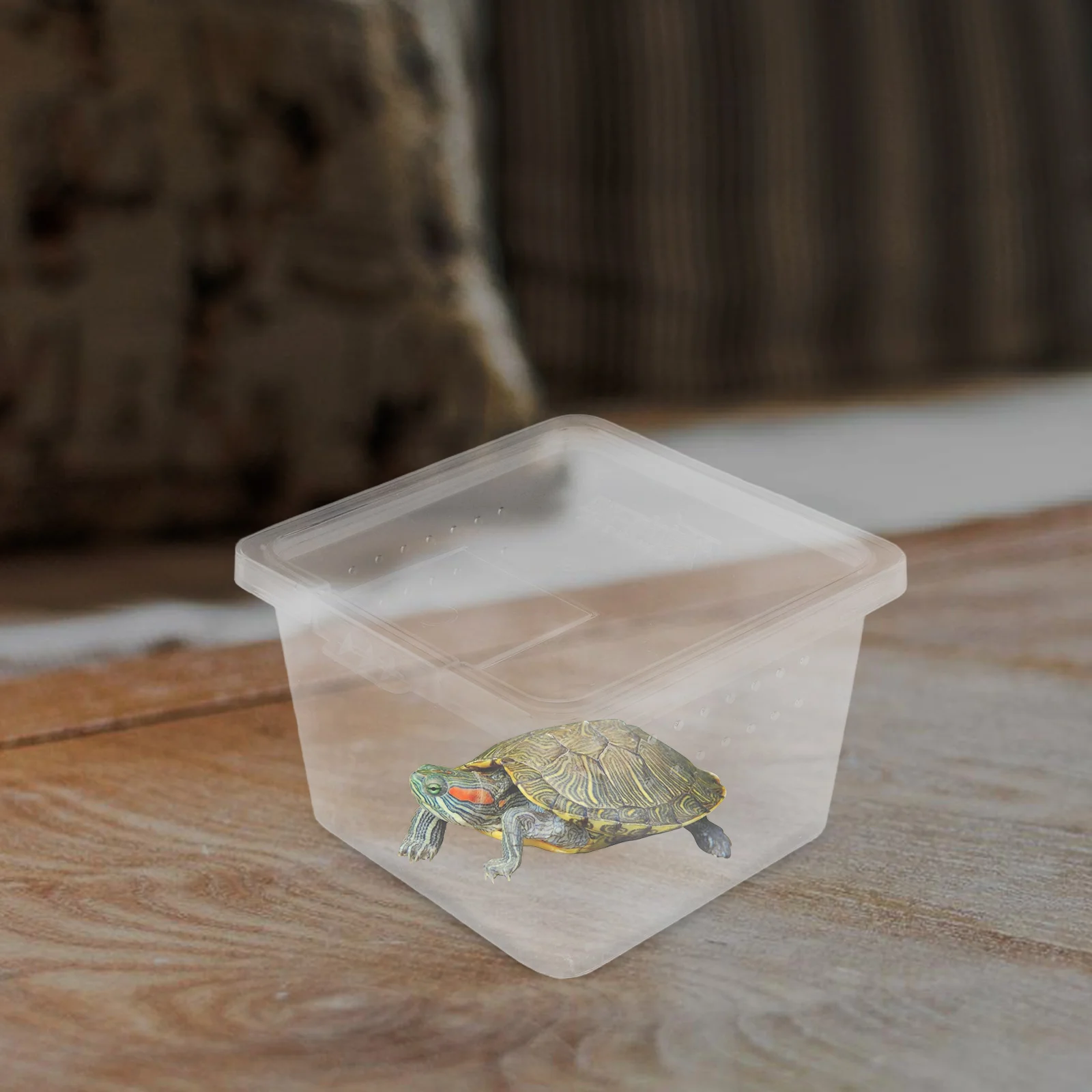 

10Pcs Small Reptile Terrarium Transparent Breeding Box Portable Hatching Container Turtle Lizard Spider Cage Pet Habitat