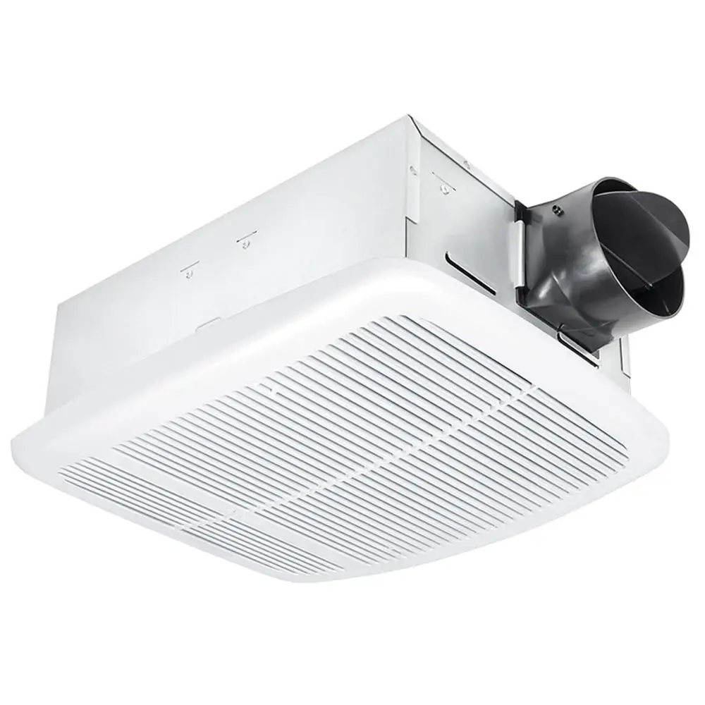 Delta Radiance Exhaust Bathroom Fan 80 CFM Brushless Motor Built-In Thermostat Heater Energy Efficient Quiet Operation Efficient