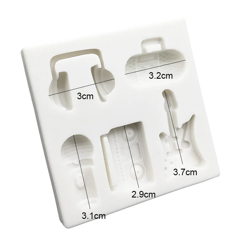 Radio Microphone Guitar Earplugs Silicone Mold Sugarcraft Fondant Cake Decorating Tools Cupcake Chocolate Baking Mold