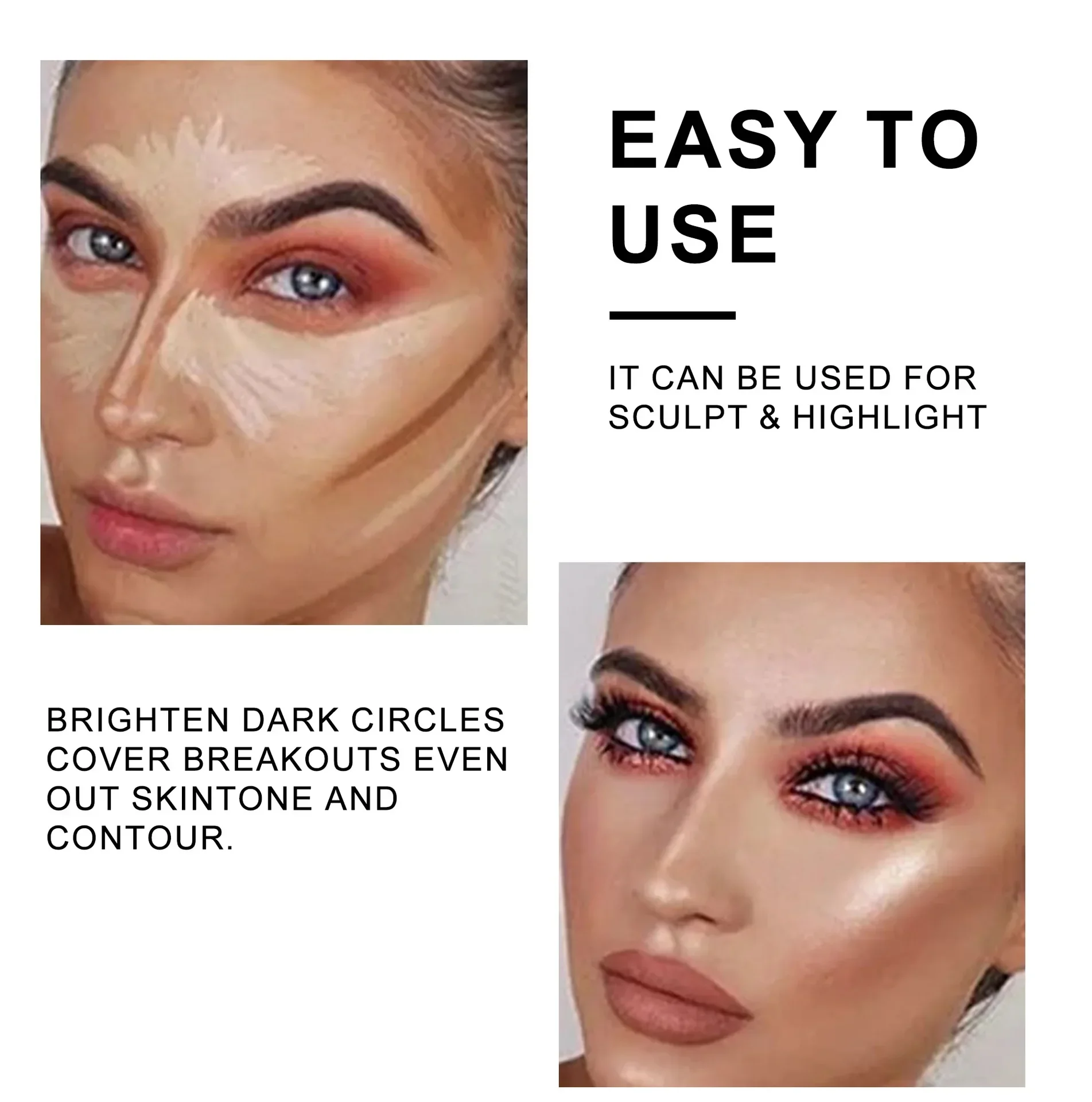 Korektor do twarzy długotrwałe pokrycie cienie pod oczami trądzik pory korektor w płynie kontrola oleju rozświetlacz cieniujący makijaż twarzy Cometics