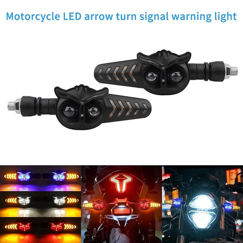 (BF06)2Pcs 12V 24V Safe Flashing Indicator Lamp Motorcycle LED Turn Signal Light Tail Brake Lights Decorative Lamp DRL