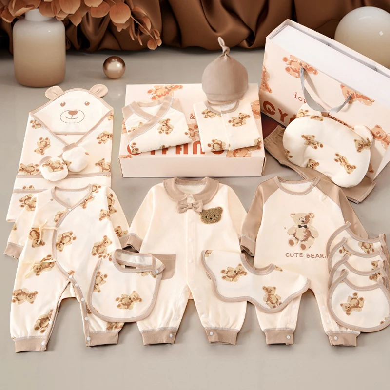 20/22/24/26 Pieces Newborn Clothes Baby Gift Pure Cotton Baby Set 0-6 Months Spring Summer Kids Clothes Suit Unisex Without Box