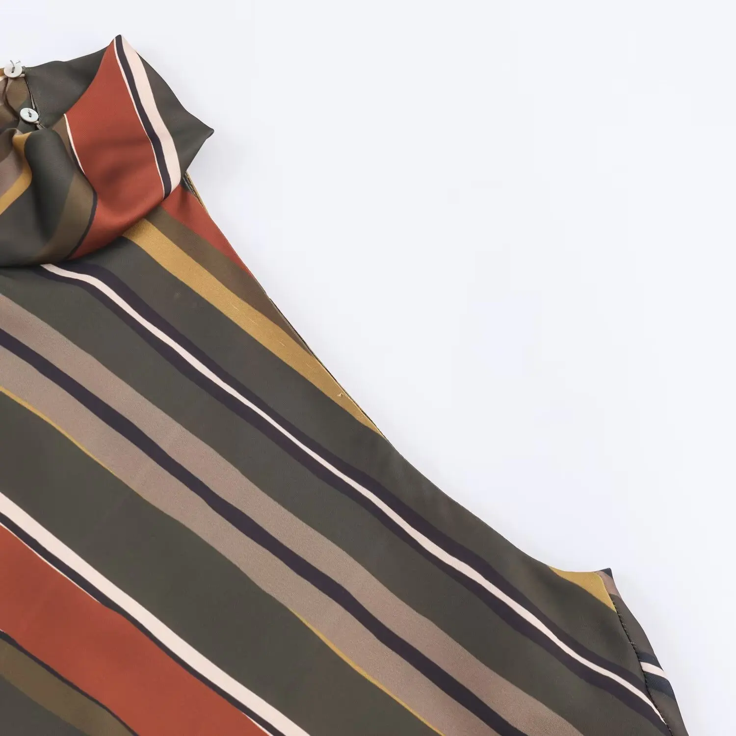 Modny asymetryczny top w paski, odzież damska, nowość na jesień, uniwersalna odzież wierzchnia z włókna poliestrowego, długość regularna.