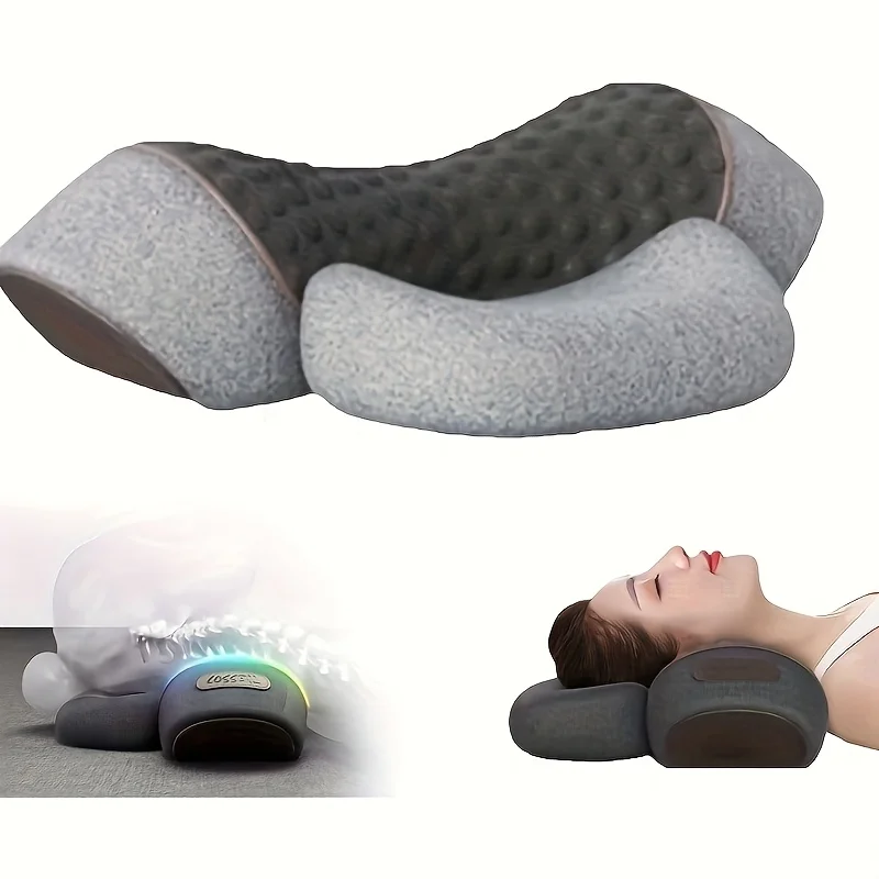 Memory Foam Cervical Pillow Neck Support with Heat Vibration Massage Multifunctional Therapy Pillow