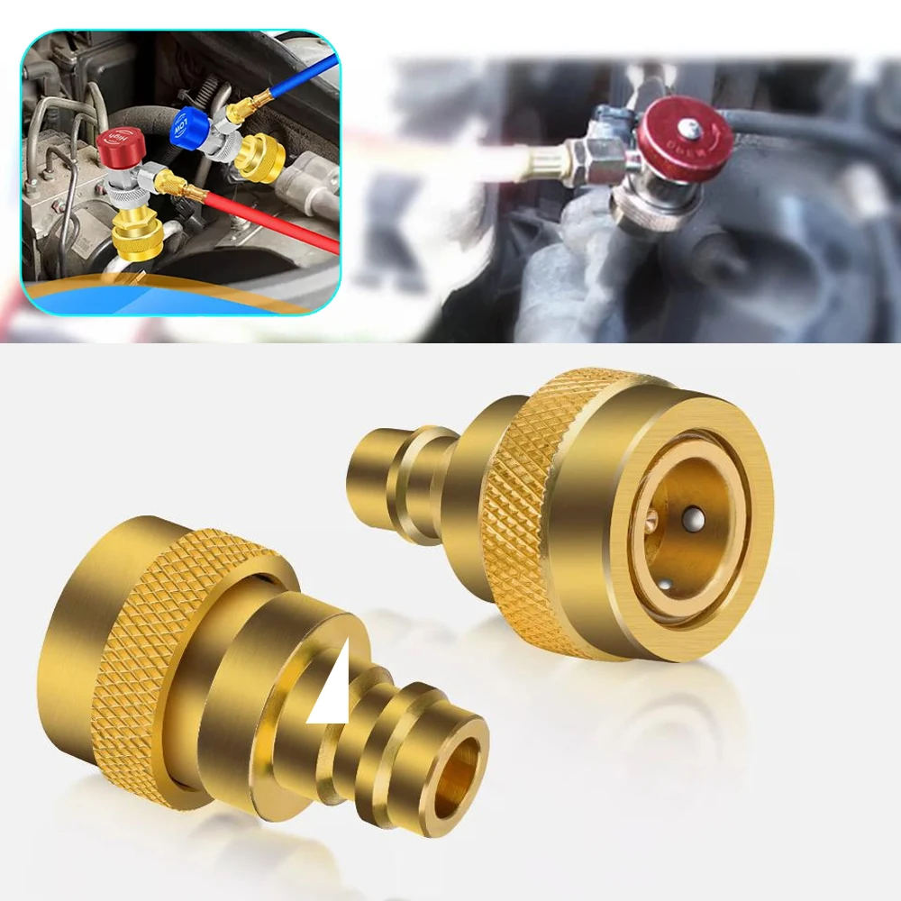 

2Pcs Car A/C R134a to R1234yf Quick Adapter Adjustable High Low Voltage Connector for Air Conditioner R1234yf Refrigerant System