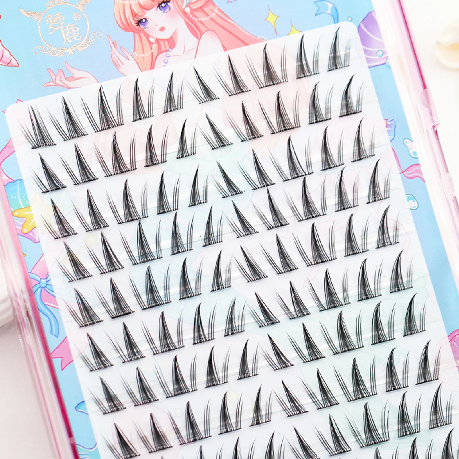 No Glue Needed DIY Lash Extension 10-13mm Natural Wispy False Eyelashes for Beauty Eye Cosplay DIY Makeup