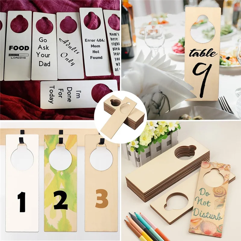 BAAG-20PC 未完成木製ドアノブハンガードアノブサイン絵画 DIY クラフトホームオフィスホテル装飾ビジネス使用