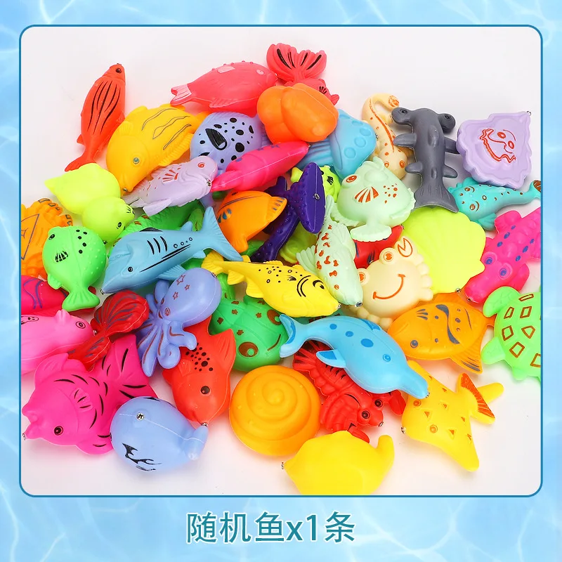 Children's fishing toys magnetic double-sided stall bulk fake fish stall 3D fish puzzle simulation fish fun water fishing game