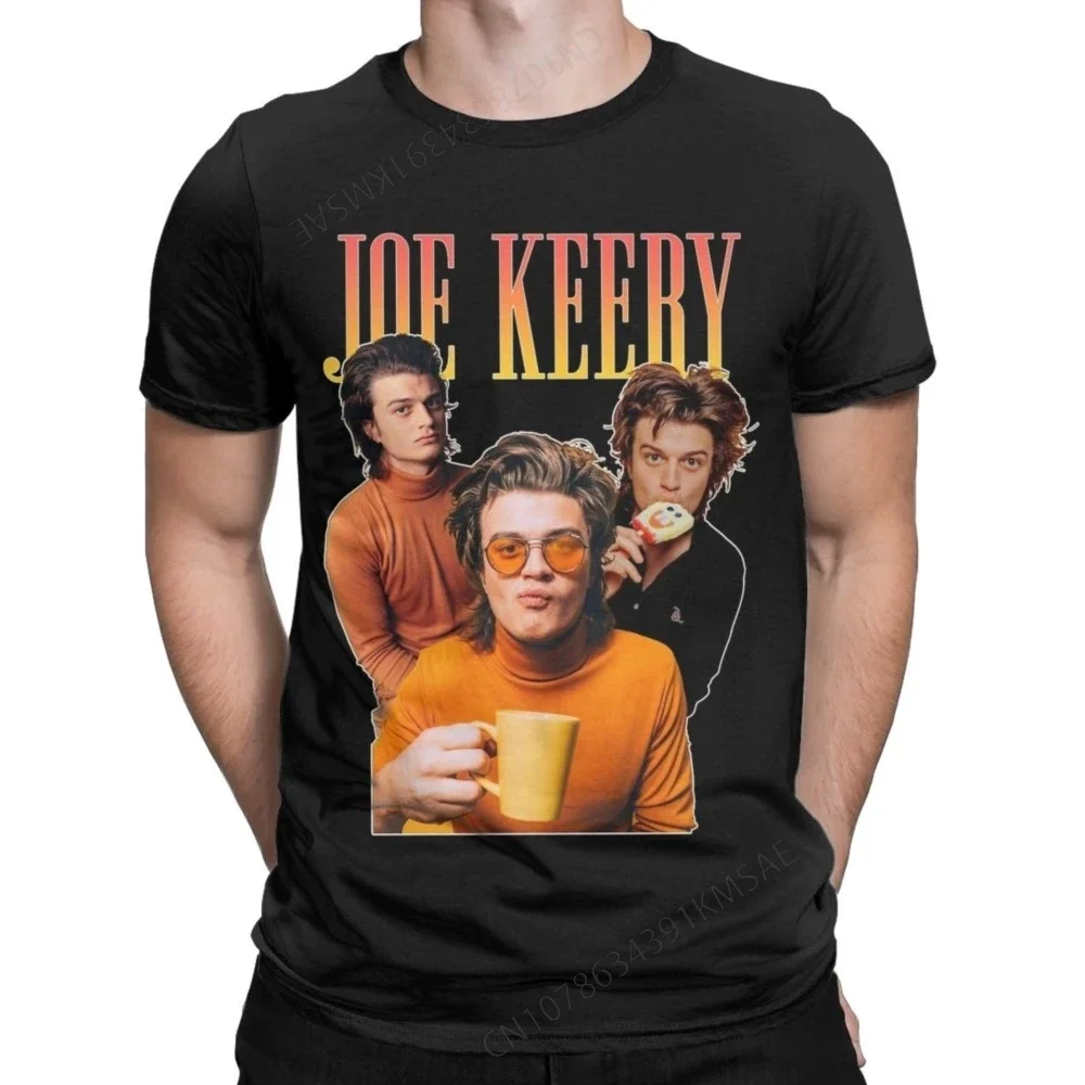 Men's Joe Keery T Shirt  Cotton Clothes Novelty Short Sleeve Crew Neck Tees Graphic Printed T-Shirts