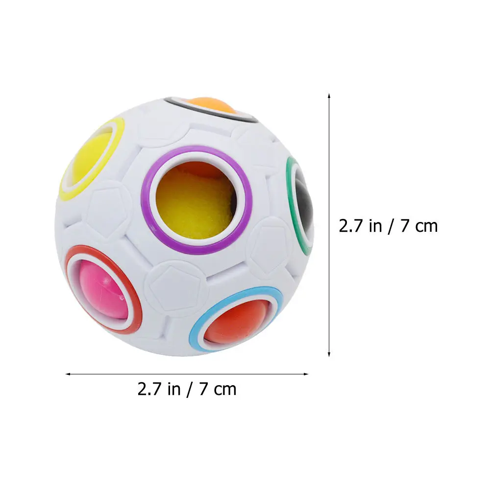 3Pcs Press Type Football Puzzle Ball Fidget Stress Release Rainbow Cube Brain Teaser Educational Sensory Bundle
