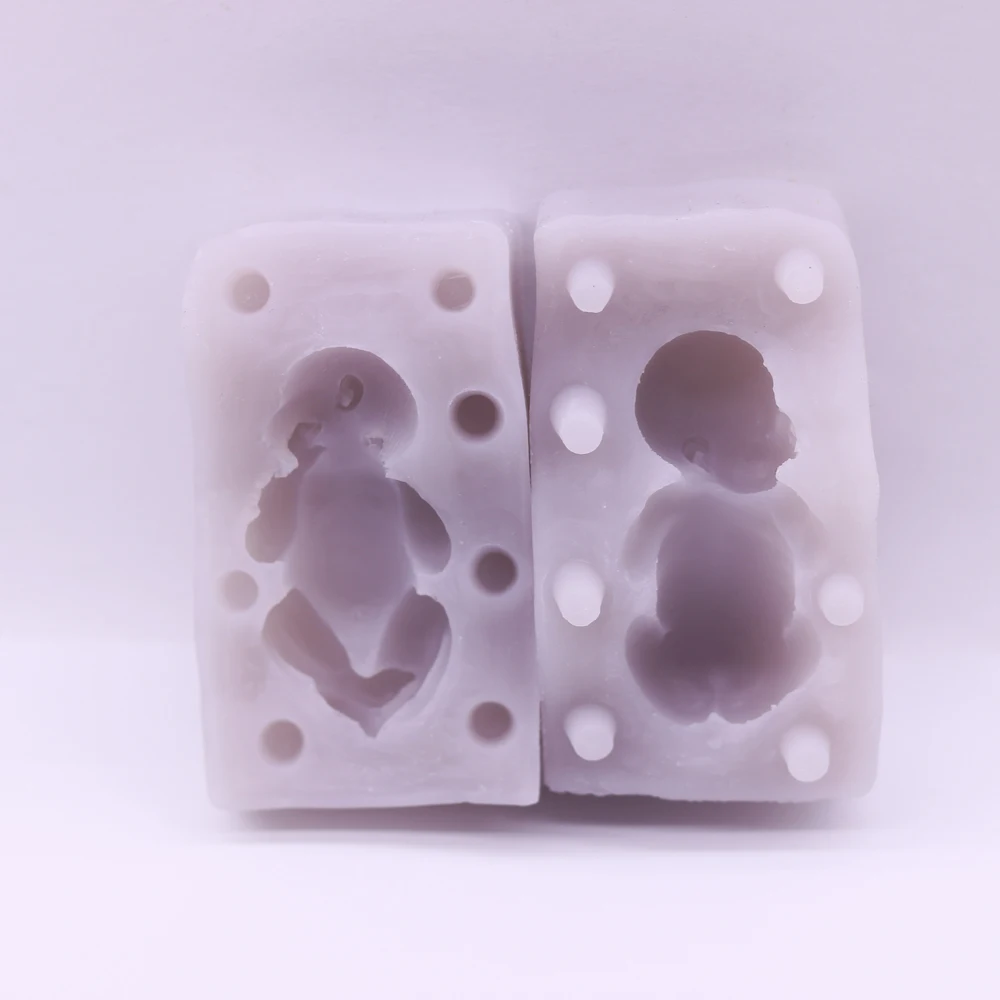 Newborn 3D Silicone Soap Plaster Mould Realistic Clay Mold 2 Parts for Baby Footprint Handprint Memory Craft