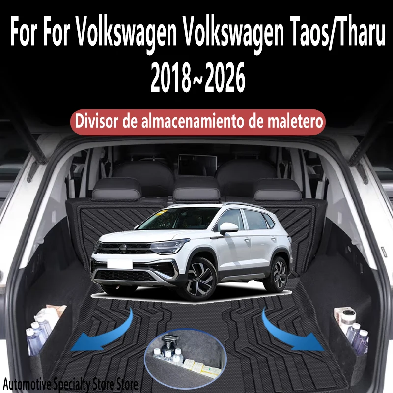For VW Volkswagen Taos/Tharu 2018~2026 Trunk Storage Partition Thickening Storage Auto Interior Parts Organizer Car Accessories