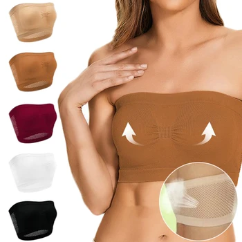 Yeni Kadın Seksi Straplez Sütyen Görünmez Push Up Sütyen İç Dikişsiz Katı Askıları Olmadan Bralette Lingerie Sütyen Sutyen Kadın