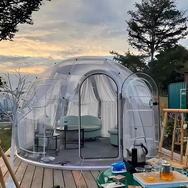 Custom Starry Sky Bubble Room New Style Outdoor Panoramic Transparent Dome Tent Polycarbonate Star View House for Hotels