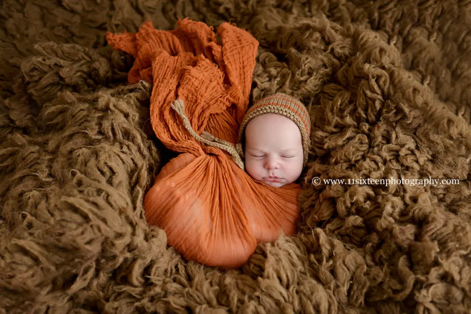 Newborn Full-Month Children's Photography Props Bubble Gauze Wrap Brown Coarse Cotton Cloth Baby Swaddle Newborn Photography