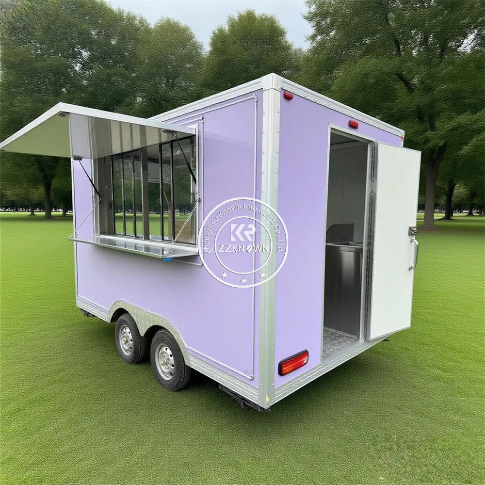 

Street Food Cart Mobile Coffee Kiosk Catering Trailer Mobile Snack Hot Dog Fast Food Truck With Full Kitchen