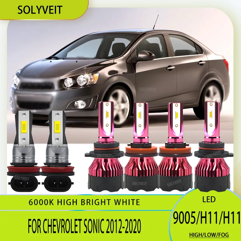 

Headlight FogLamp LED Lights Kit Reduces Eye Strain for Safer Long Drives For Chevrolet Sonic 2012 2013 2014 2015 2016 2017-2020