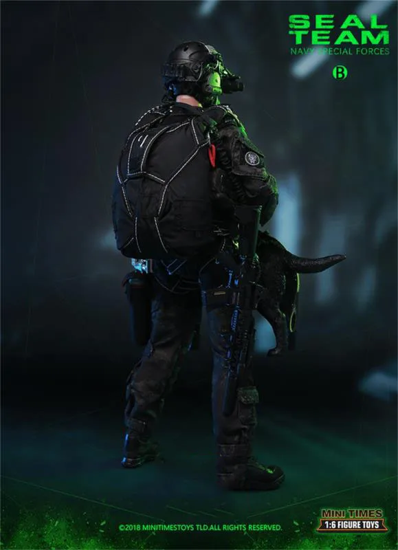 1/6 Minitimes M013 USA. Figurka Kapitana z Oddziału Uszczelnionego z Psem, Pełny Zestaw, Ruchome Figurki Akcji, Prezent dla Fanów, 30 cm