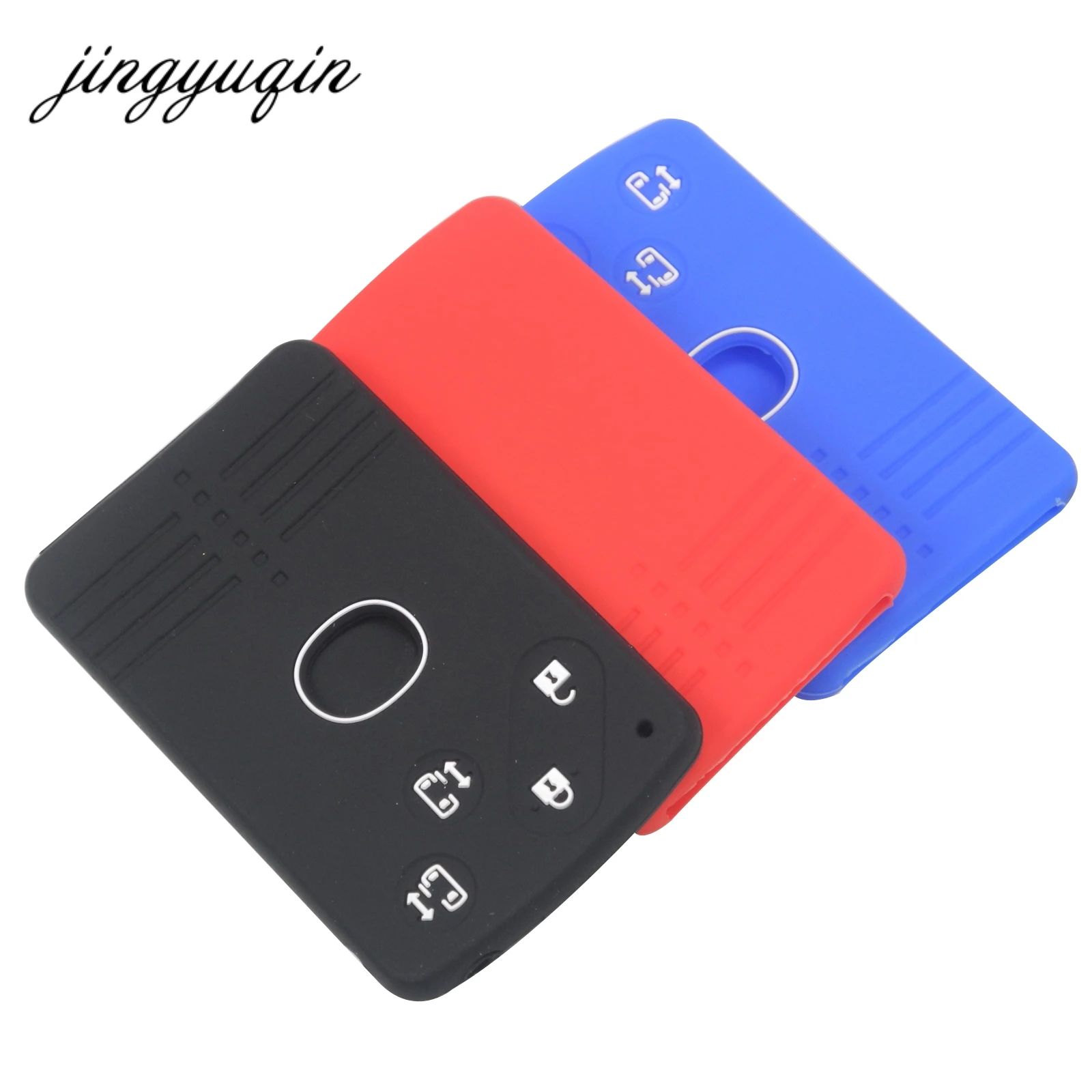 jingyuqin Silicone Rubber Car Key Fob Cover for Mazda 5 6 8 M8 CX-7 CX-9 Smart Card Remote Key 4 Button Case Skin Protector