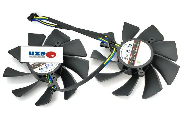 HZDO New Original HD7770 7750 R7 260X 2G FD9015U12S Cooler Cooling Fan SET FOR 2PCS