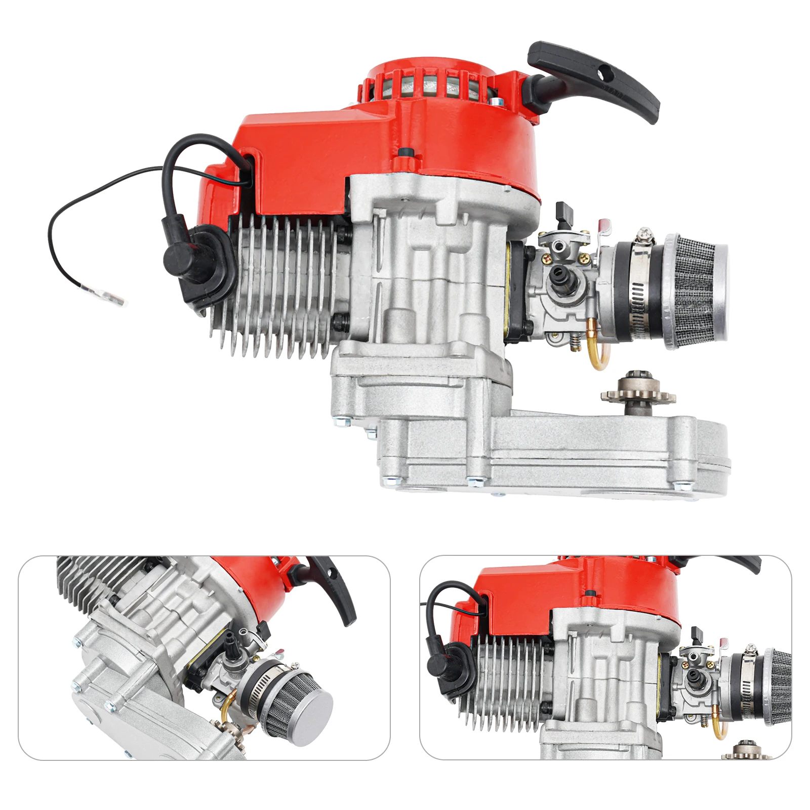 49CC 50CC 2-Stroke Pull Start Engine Motor for Mini Dirt Bike Pocket Bike ATV Scooters 2-Stroke 49CC Gasoline Engine Motor image 5