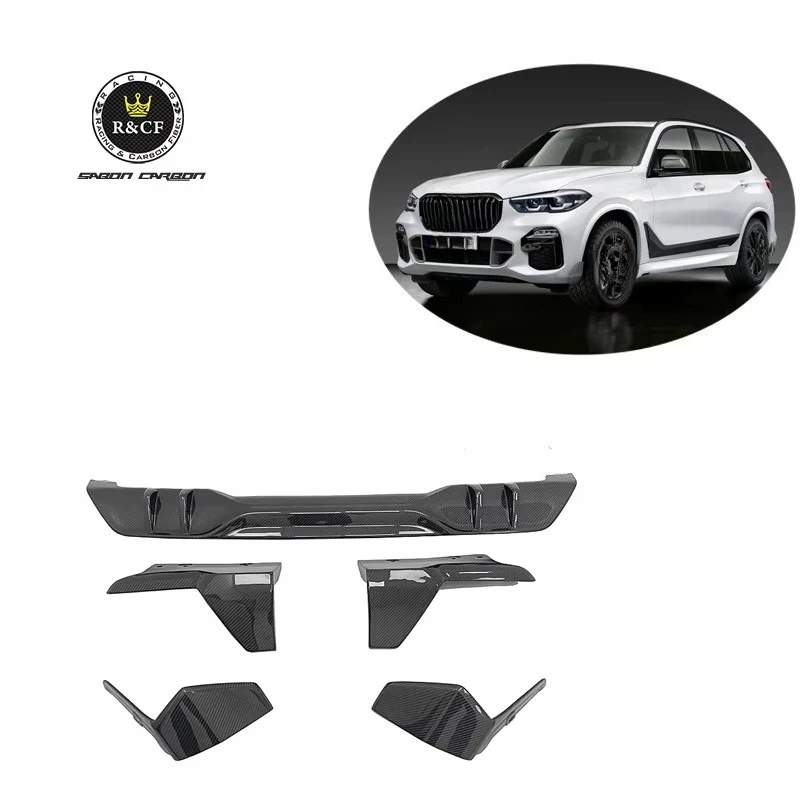 X5 G05 Body Kit Mp Style Carbon Fiber Front Bumper Winglet Splitter Diffuser Set for BMW X5 G05 M Sport 2019-21