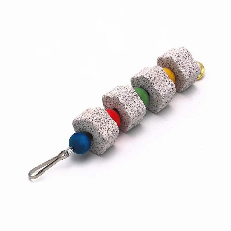 Stone Mineral for Ornament Parrot Pet Supplies Bird Cage Toy Grinding Flower Shape Chew Bite Hang Style Parakeet 1Pc