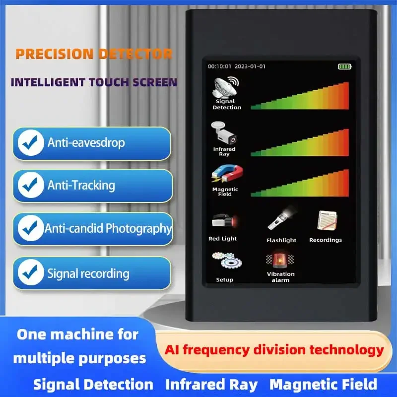 Portable handheld anti-tracker GPS Signal & Infrared Camera Detector, EMF Recording,Anti-Spy Detecter for Home/Car, Easy Operate view 5