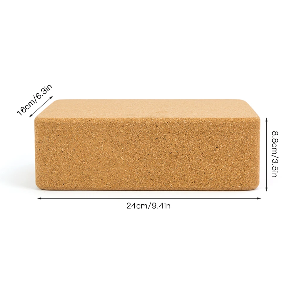 3PCS Yoga Block Cork Sport Home Gym Exercise Wood Yoga Brick Soft High Density Block for Indoor Sport Workout Fitness Exercise