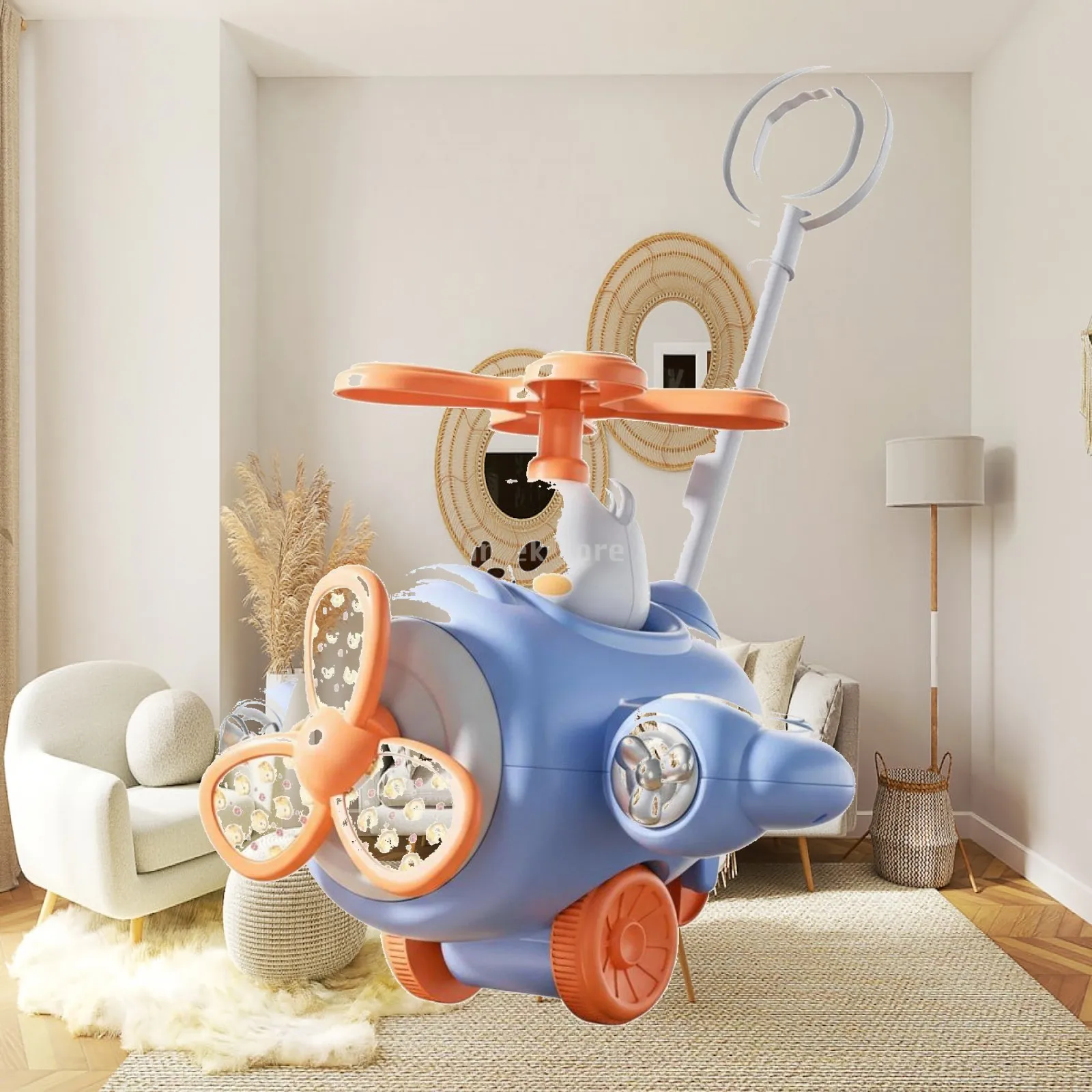 Airplane Push Stroller Rotating Propeller Toddler Push Along