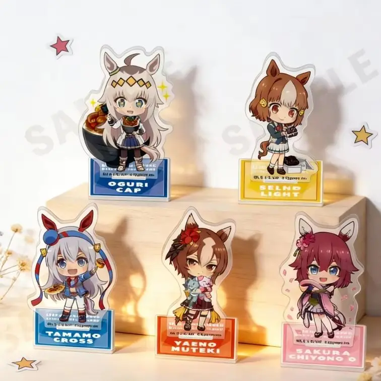 10CM Q-version Uma Musume Cinderella Gray Character HD Acrylic Stand Desktop Oguri Belno Tamamo Model Accessories Toy For Gift
