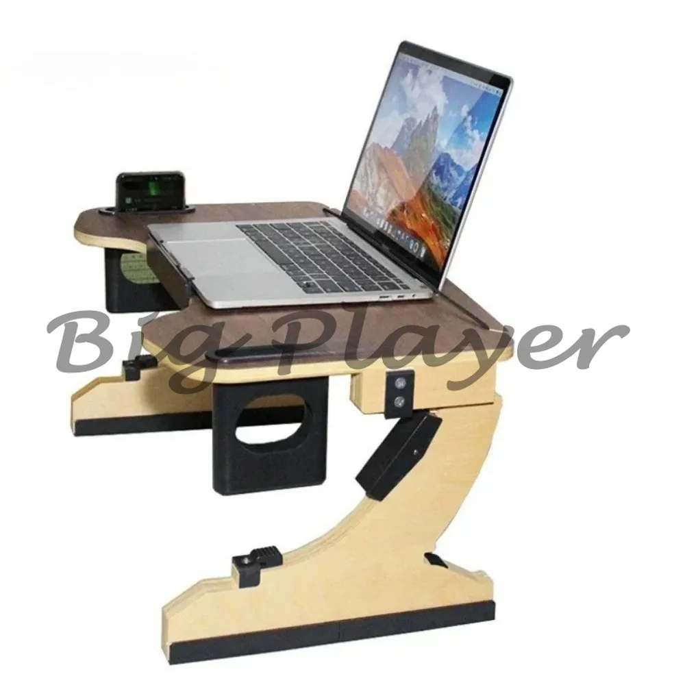 Multifunctional Wooden Foldable Laptop Desk 360 Degree Adjustable Portable Notebook Stand for Home