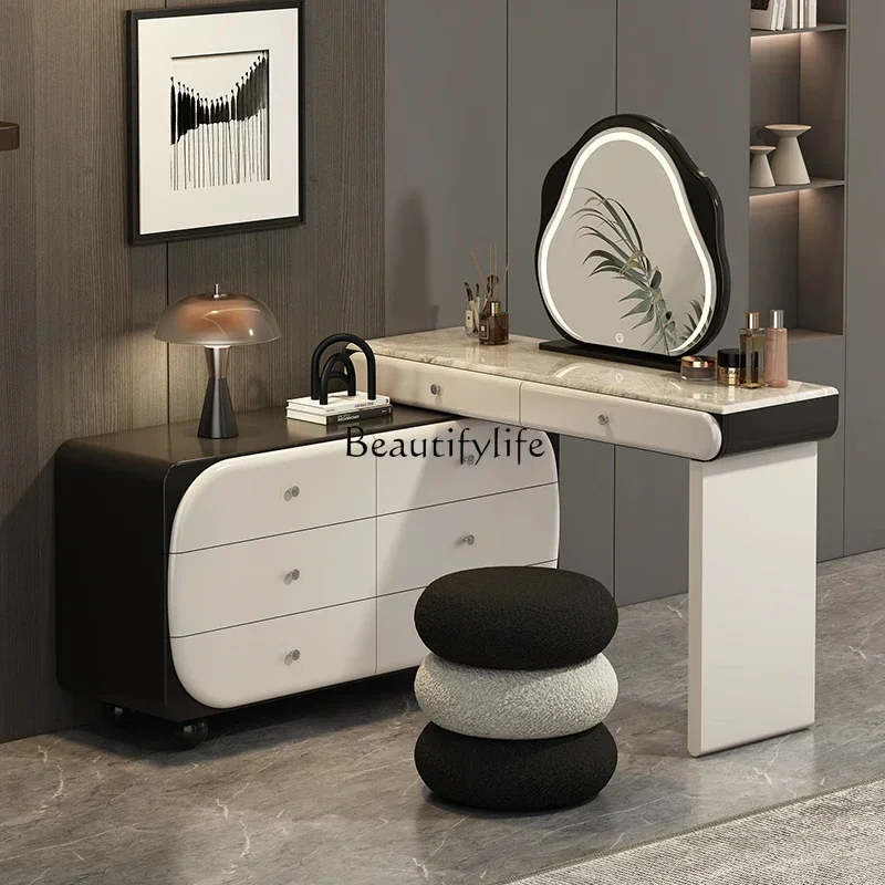 

z.122025 New Dressing Table Modern Simple Bedside Chest of Drawers Integrated Light Luxury High-end Makeup Table