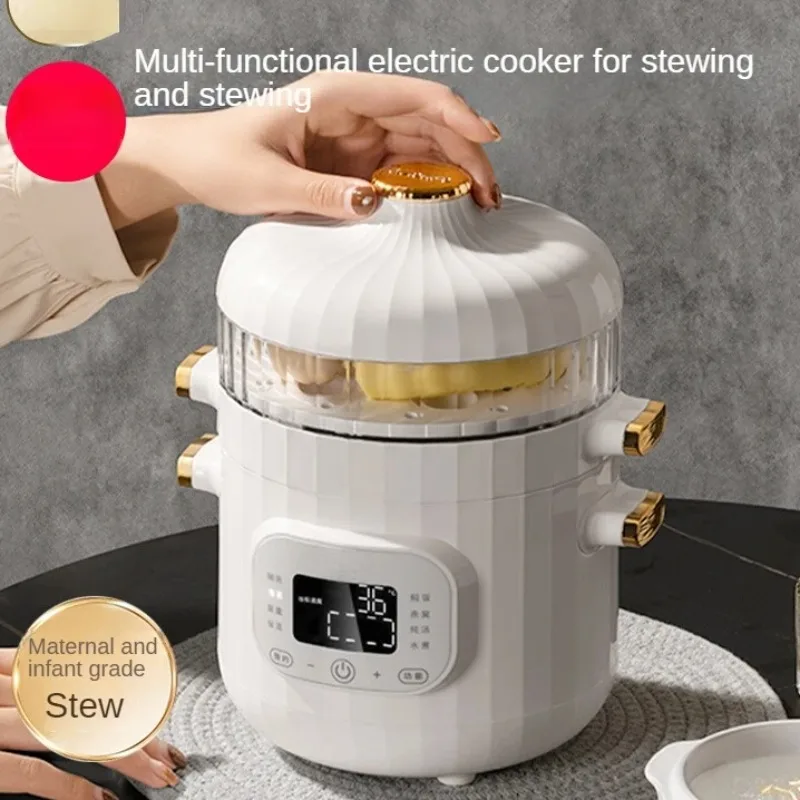 

220V 800ML Electric Slow Stewer Ceramic Household Home Health Preserving Pot Multi Cooker Bain-marie for Soup Dessert Porridge