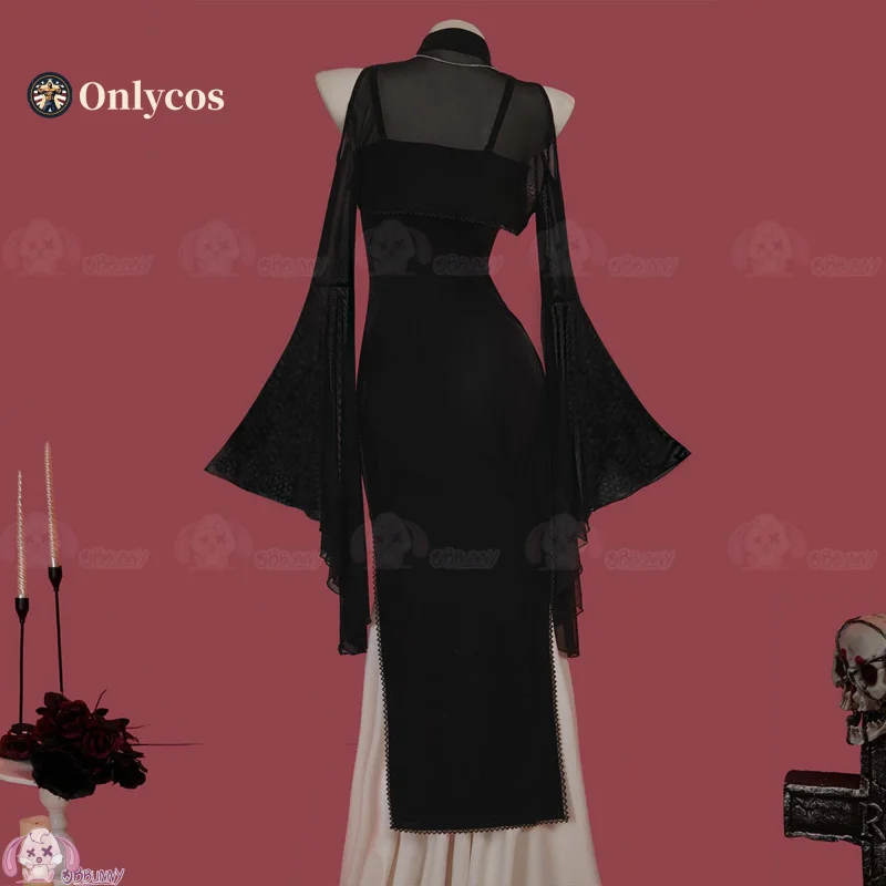 Poesia di scheletro Abito gotico scuro Costume cosplay Uniforme Festa di carnevale di Halloween Gioco di Natale Abiti di ruolo per donne Onlycos
