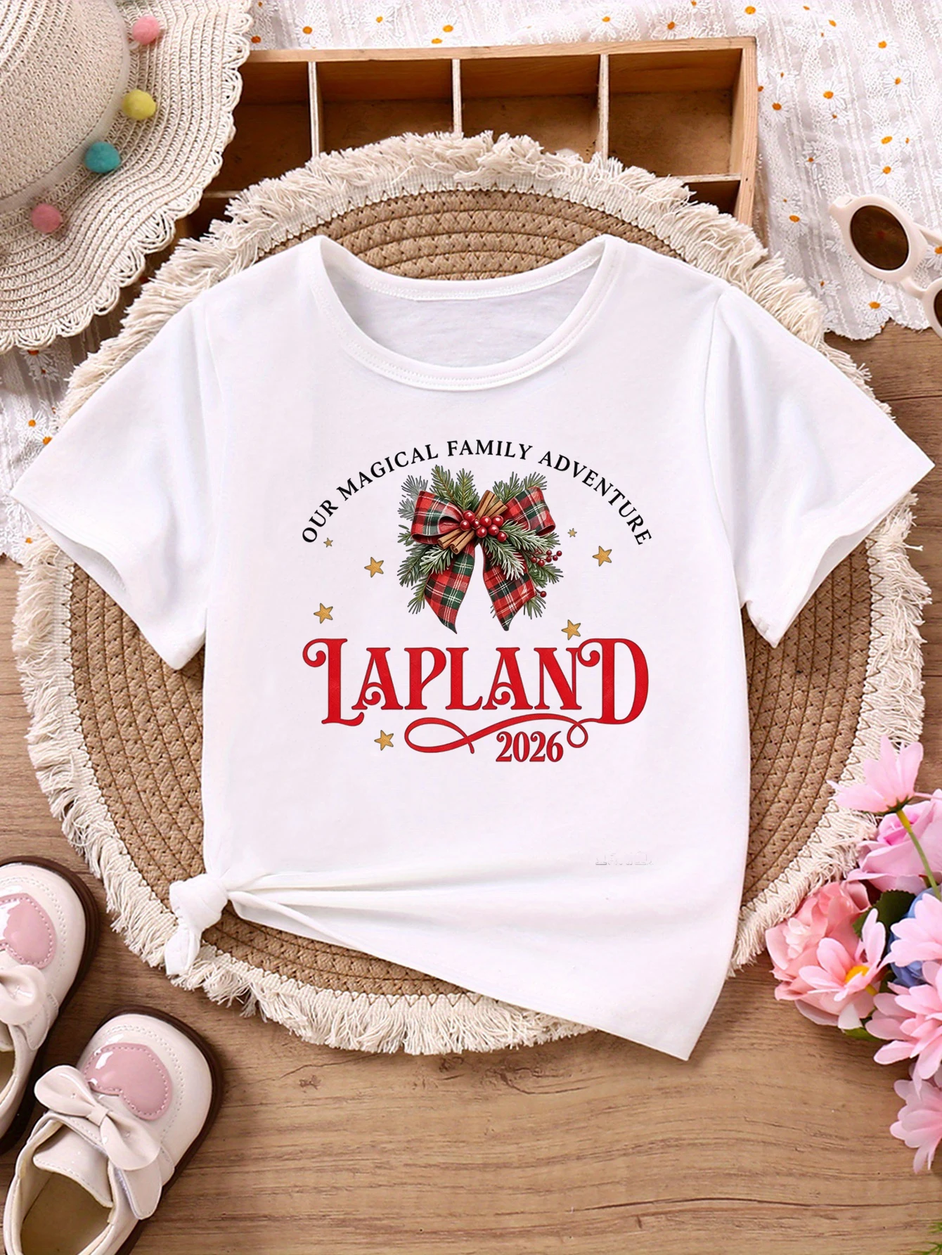 Our Magical Family Adventure  Lapland 2026 Printed T Shirt Girls/Boys Christmas Gift T-Shirt Funny Kids Clothes