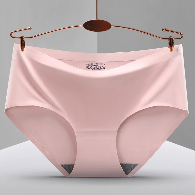 Women's Underwear Ice Silk Cotton Antibacterial  Briefs  Lingerie Female Casual Girls Panties Ladies Underpants Plus-size XXL image 3