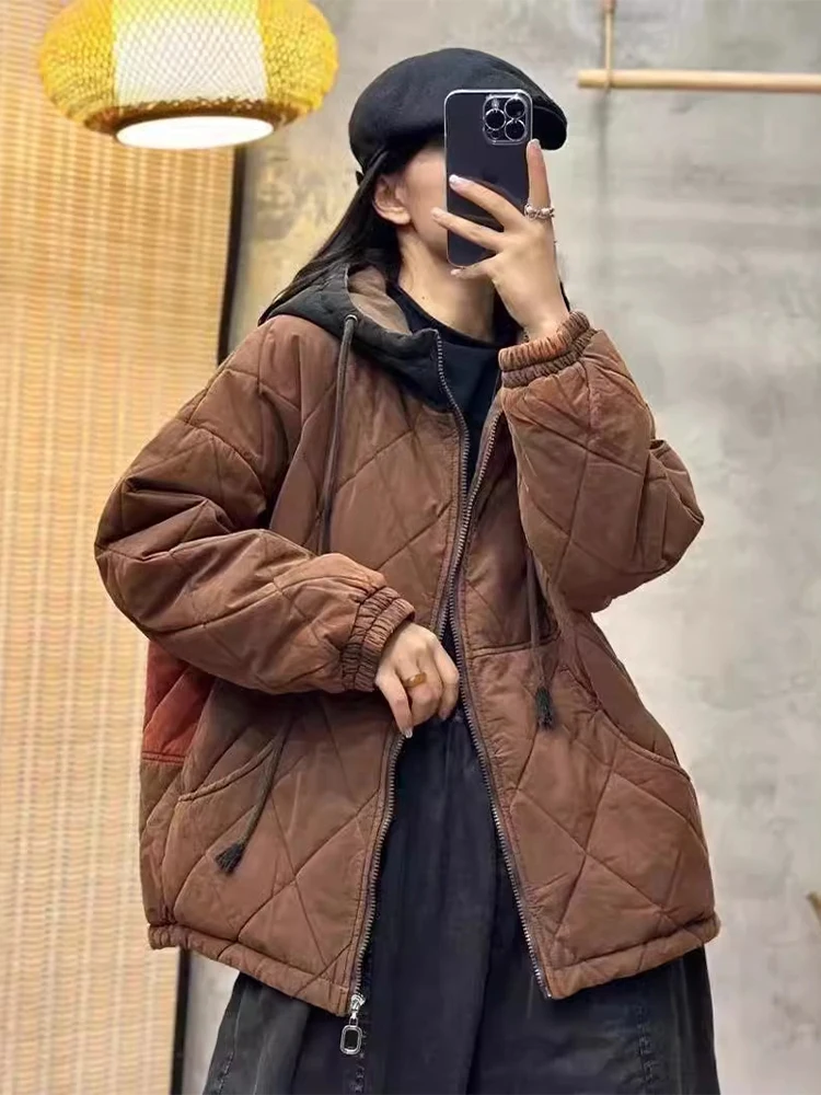 Max Lulu 2024 Winter warme Mäntel Damenmode lose Kapuze Stepp jacken Damen Vintage lässig verdicken Parkas klassische Kleidung