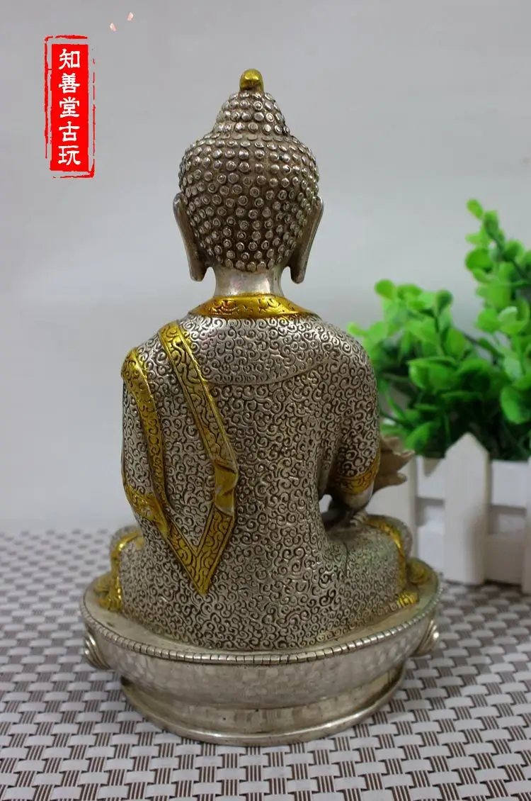 Antique Bronze Ware, White Copper, Gilded Silver, Gold Clothes, Buddha and Bodhisattva Decorative Gift Collection