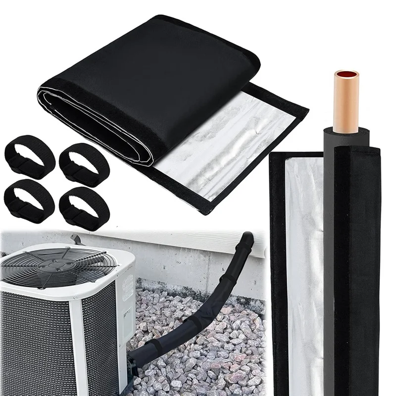 AT63-Copper Line Insulation Sleeve Wrap 3-Layer HVAC Copper Pipe Insulation Cover Protector Outdoor 600D Oxford AC