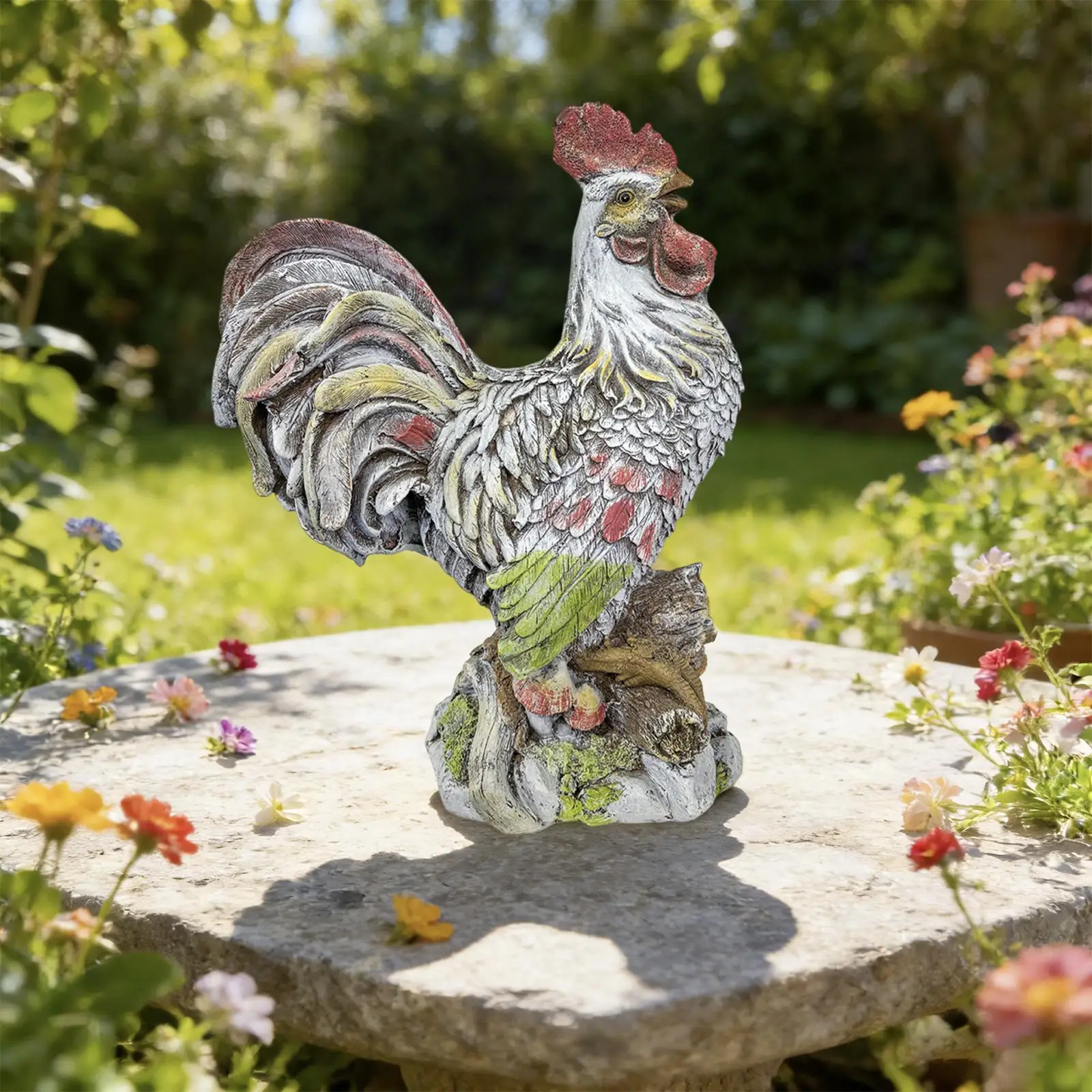 

Садовая статуэтка петуха из смолы, украшение для улицы, патио, газона и двора
