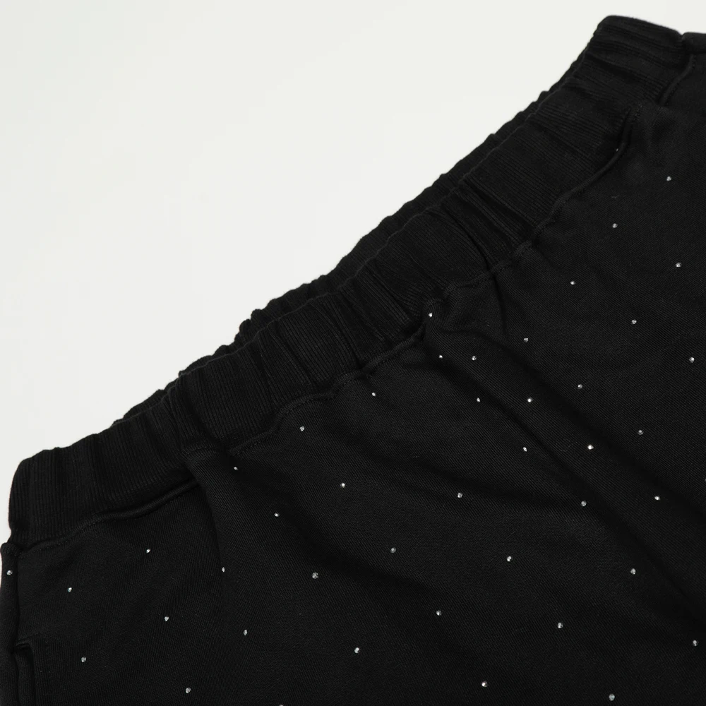 Y2k American Streetwear Loose Sweatpants with Rhinestones Print Hiphop Street Style Cotton Vintage Casual Full Length Sweatpants