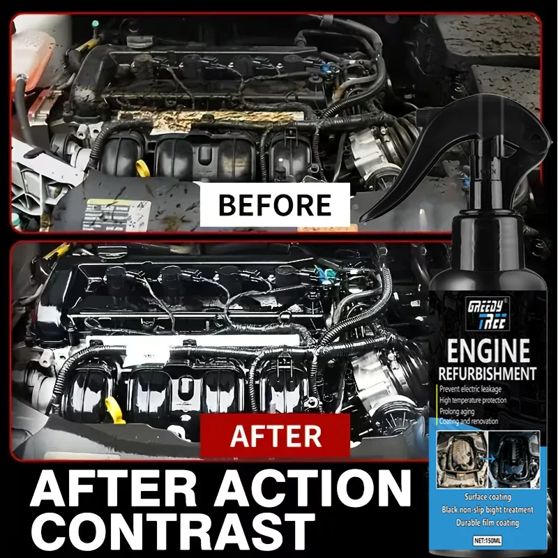 Engine Repair Spray - Powerful Cleaning and Polishing Formula, Anti-Corrosion to Restore Engine Bay - Suitable for Diesel