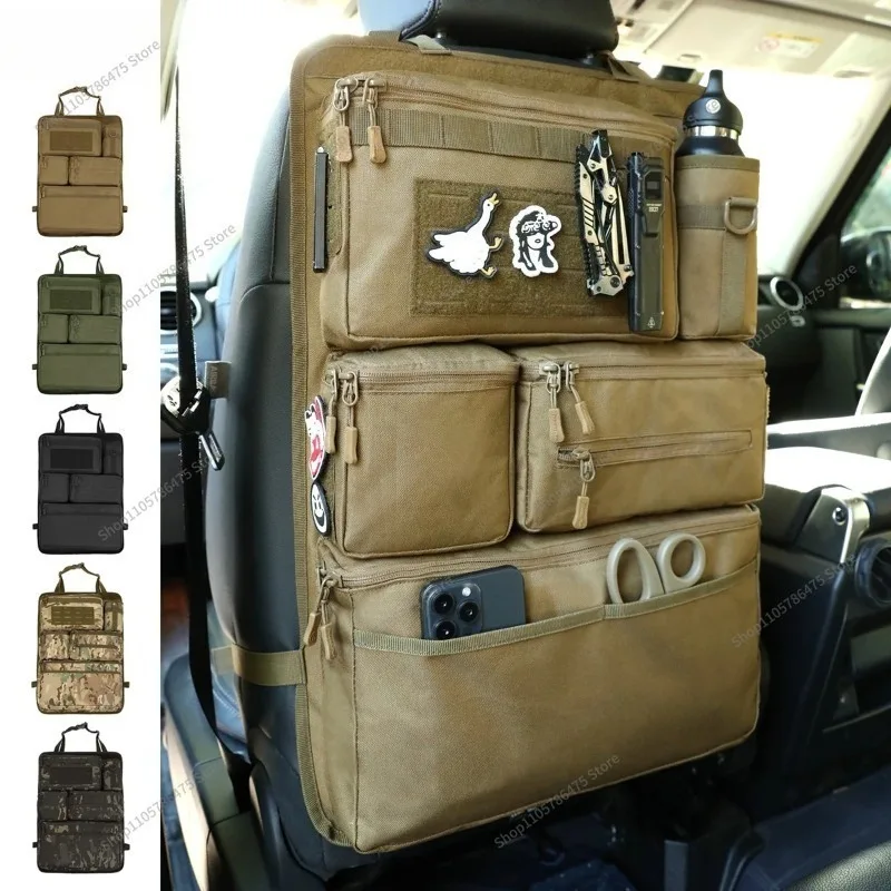 For Multi‑Pocket Camouflage Car Seat Back Storage Hanging Bag Vehicle Backseat Organizer for Camping