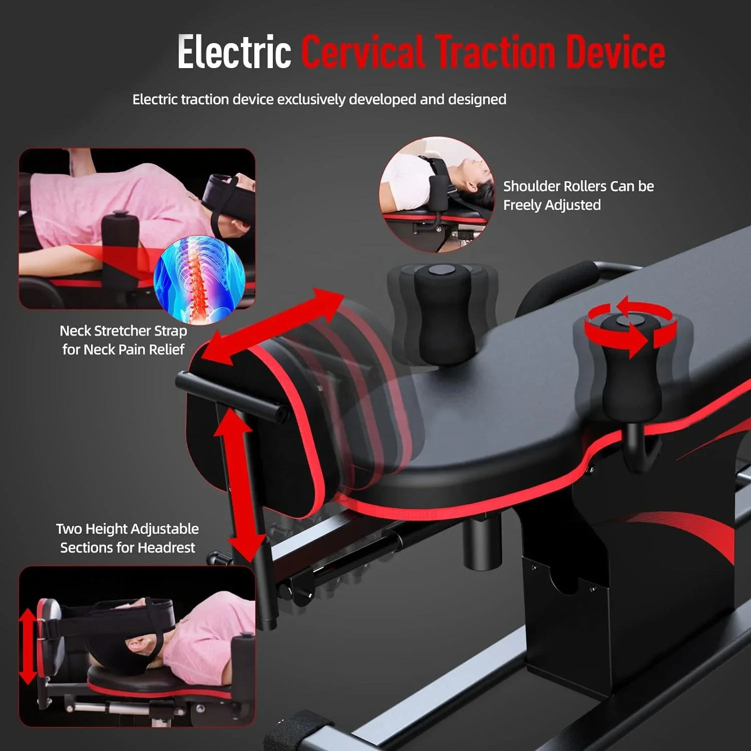 Electric Inversion Table for Back Pain Relief/Heavy Duty Inversion Table with 180 Degree Full Inversion & 3D Memory Foam